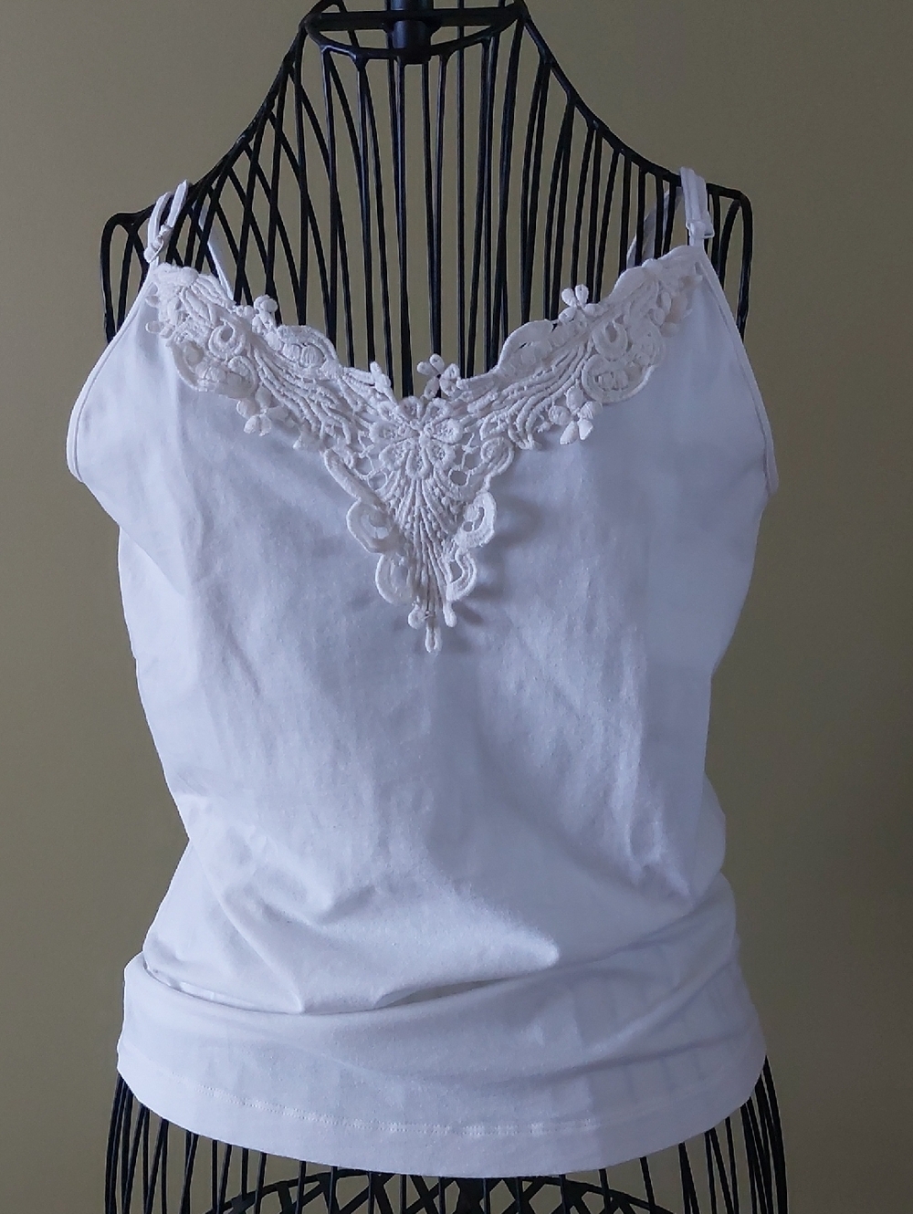 Van Heusen White Lace-Trim Camisole